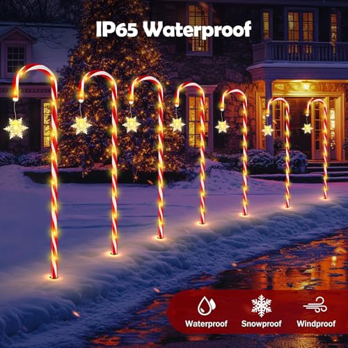 24 Pack Solar Candy Cane Lights with Remote G887