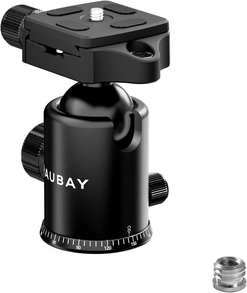 36mm Tripod Ball Head Mount 360° Camera Panoramic Ballhead Rotating with 1/4 inch Quick Release Plate and Bubble Level L8934