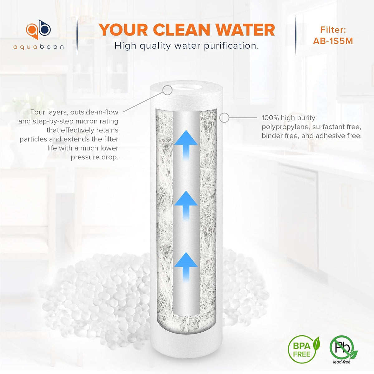 5 Micron 10 Sediment Water Filter Replacement Cartridge L939