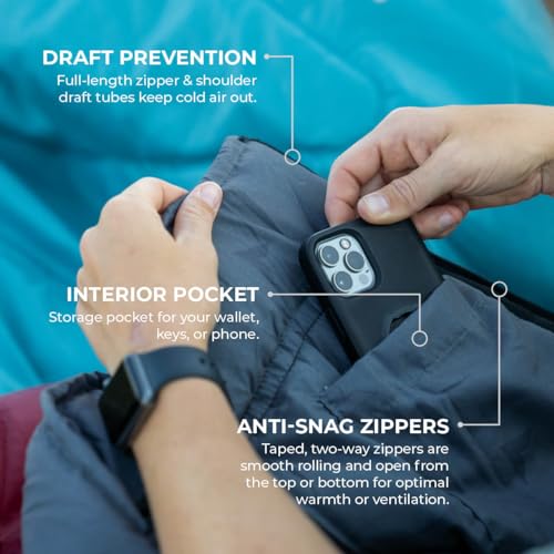 20 Degree 0 Degree Double Sleeping Bag with Compression Sack V736618