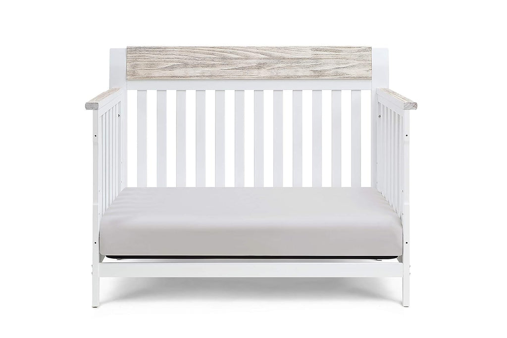 White and Wire Brushed Wood 4 in 1 Convertible Crib K549507