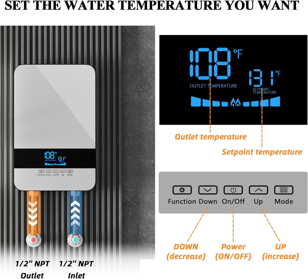 8.5KW 240V Point of Use Electric Tankless Water Heater A985
