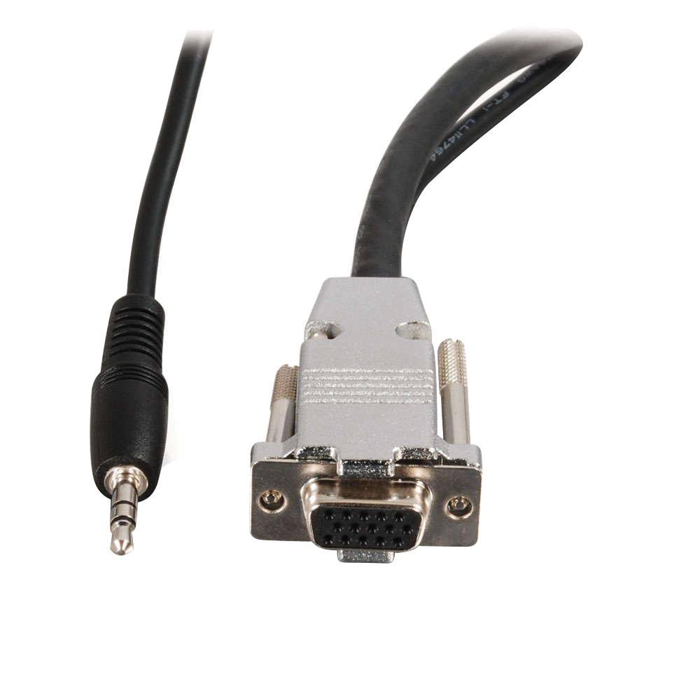 25ft Plenum-Rated HD15 UXGA M/F Extension Cable + 3.5mm M/M Audio J630