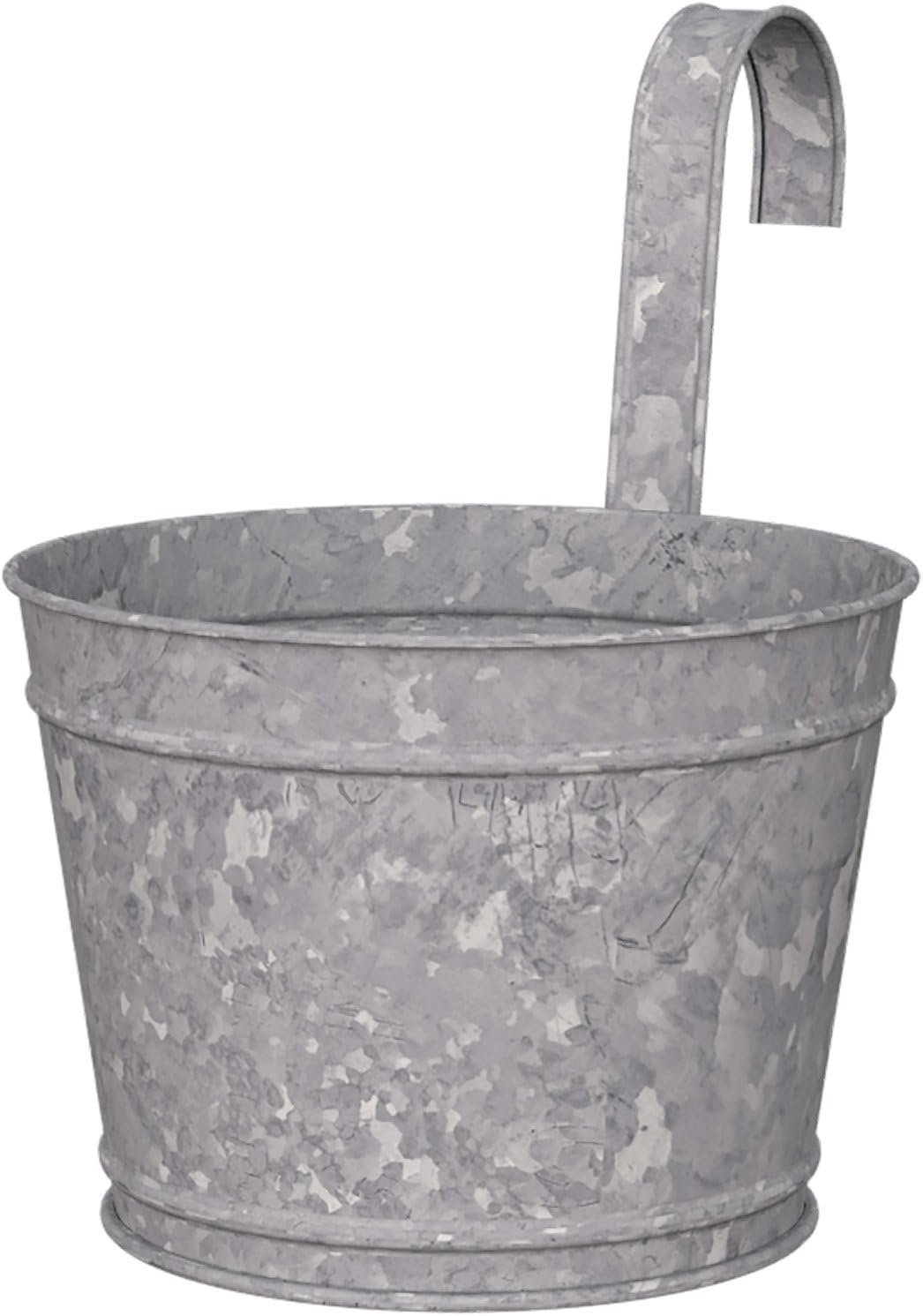 8 inch Over-The-Rail Planter, Aged Galvanized Finish F922