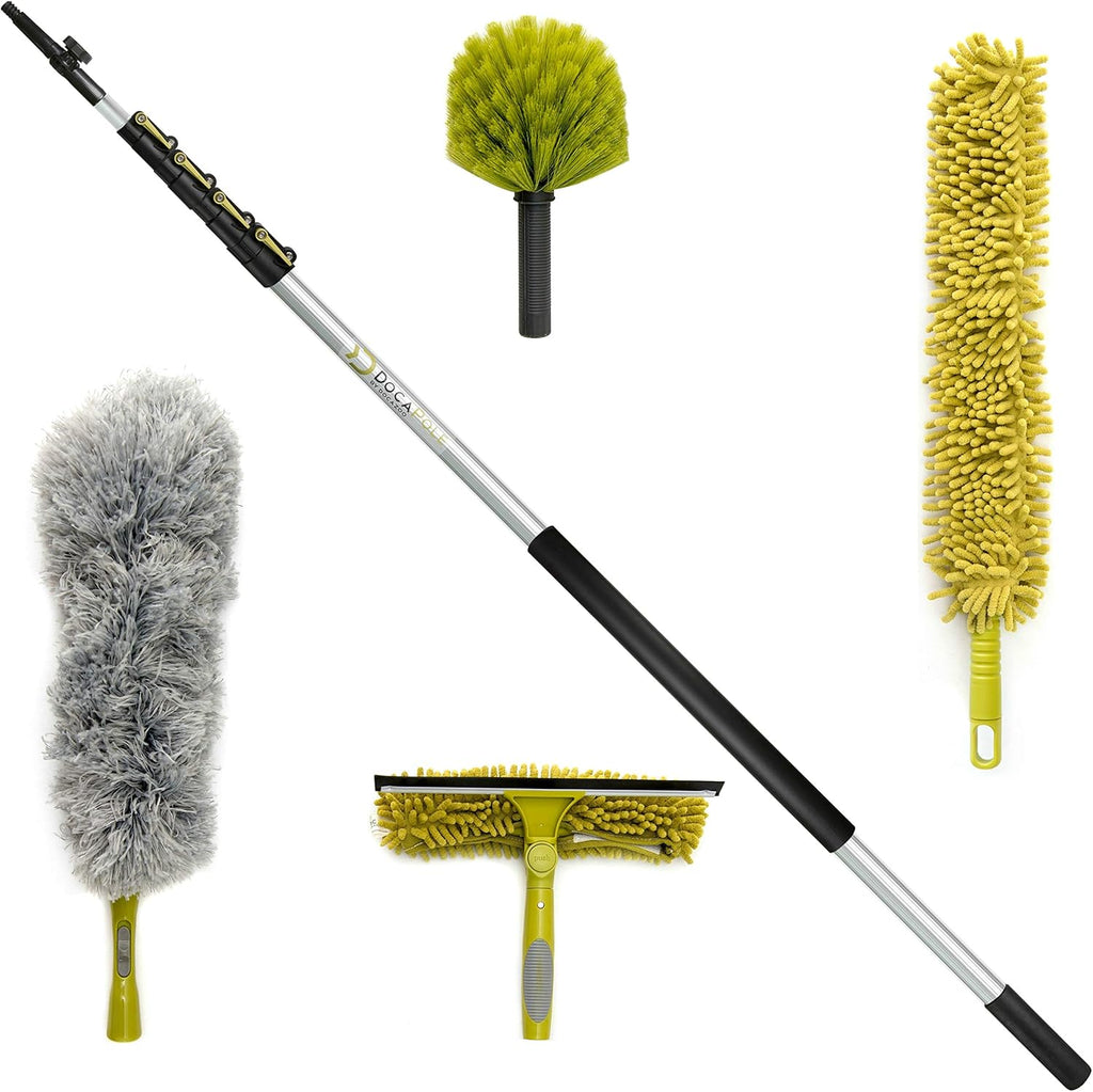 30 Foot Extension Pole Cleaning Kit with Dusting Attachments and Squeegee T108
