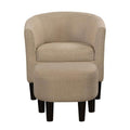 Tan Accent Chair with Ottoman J535