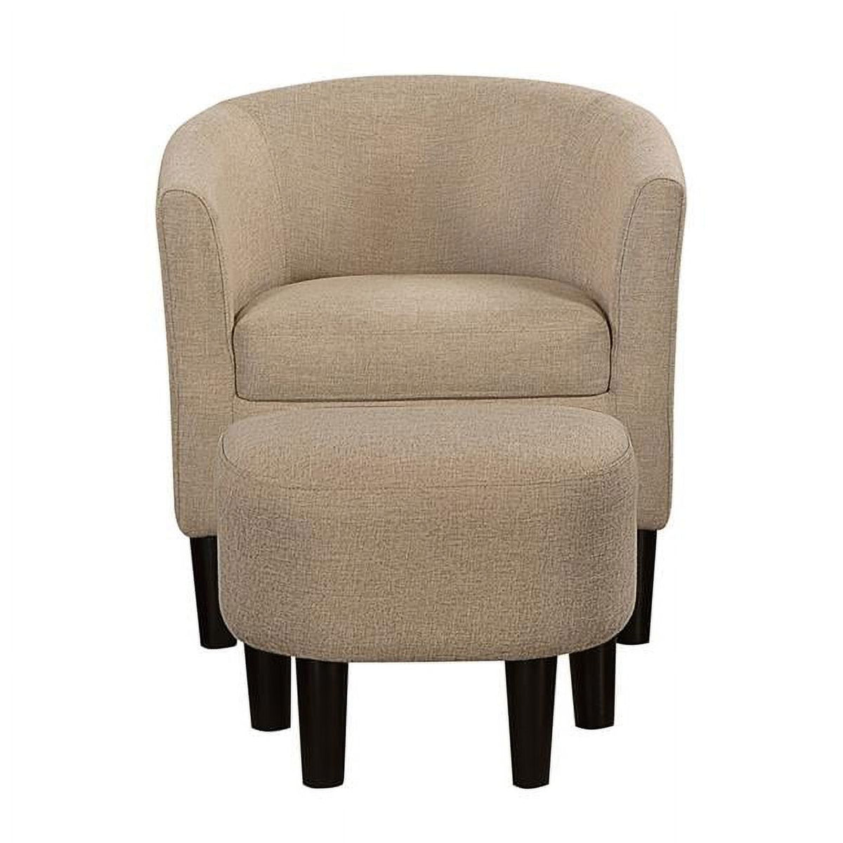 Tan Accent Chair with Ottoman J535