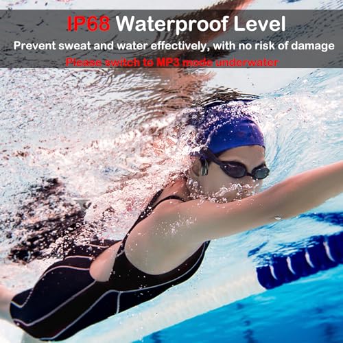 IP68 Waterproof Bone Conduction Swimming Headphones with MP3 Player (Black) F4622