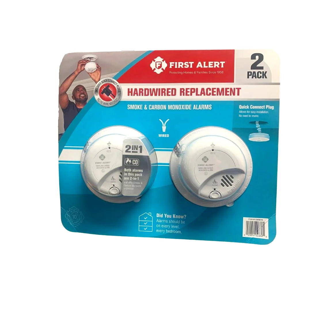 2 Pack Hardwired Smoke & Carbon Monoxide Detectors I514675