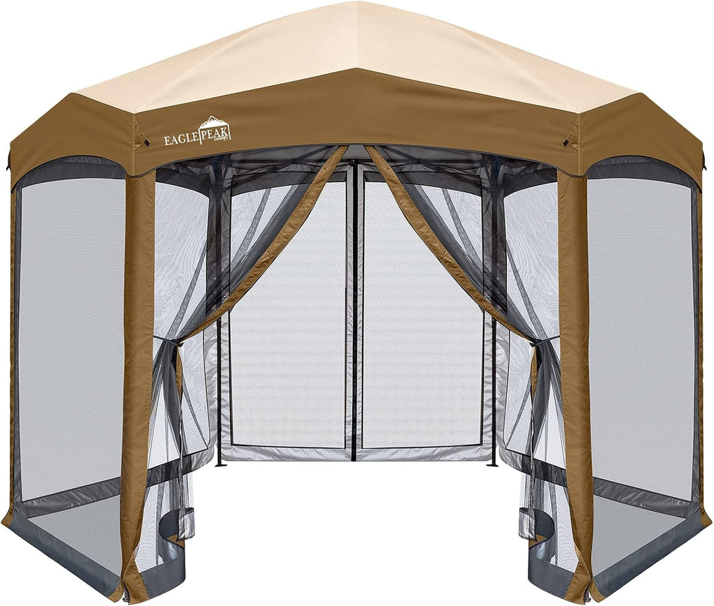 6 Sided Pop-Up Camping Gazebo with Mosquito Netting W126