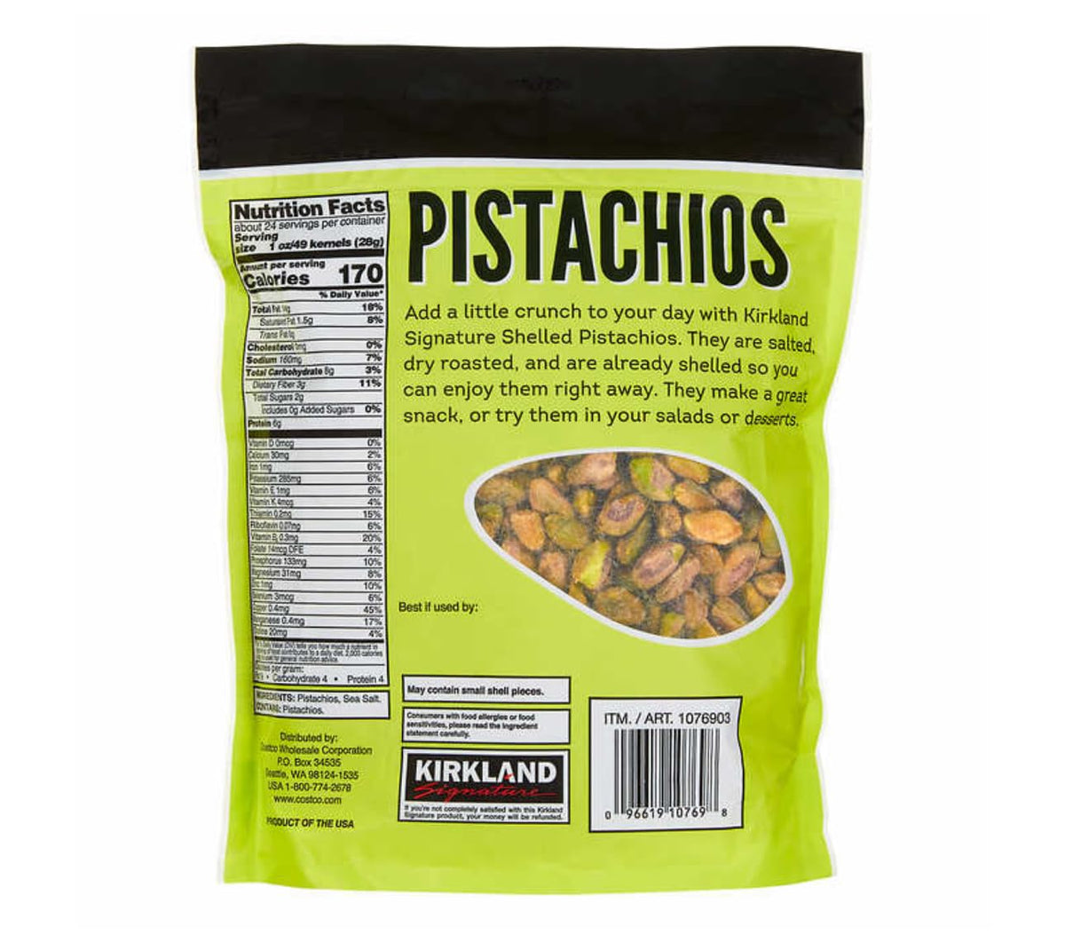 Shelled Pistachios, 1.5 lbs P50725