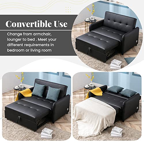 Brown Pull-Out Sofa Bed P9096