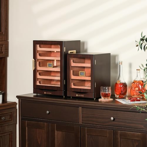 Cigar Humidor Cabinet with Automatic LED Light, Spanish Cedar Lining I834401