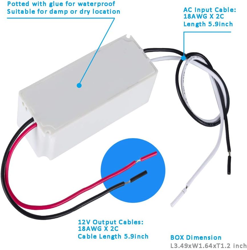 12V 24W Dimmable LED Driver IP67 Waterproof T732291