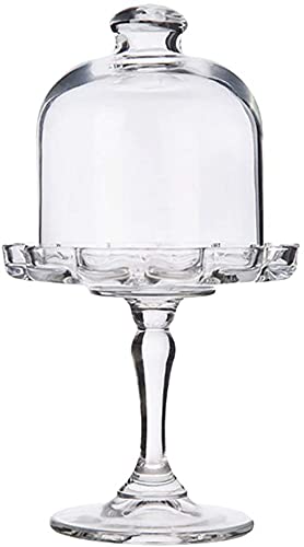 Mini Cake Stand Glass Cupcake Display Plate with Dome Cover Pedestal Dessert Stand Holder Z2723
