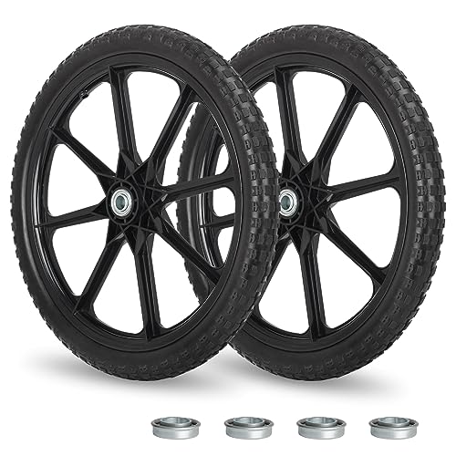 2 Pcs 20" Flat Free Tire and Wheel with 3/4" & 5/8" Bearing J196