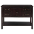 Espresso Solid Wood Console Table with 4 Drawers T22952