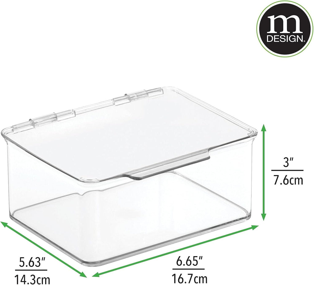 Clear 8 Pack Plastic Stackable Storage Bin with Lid O519