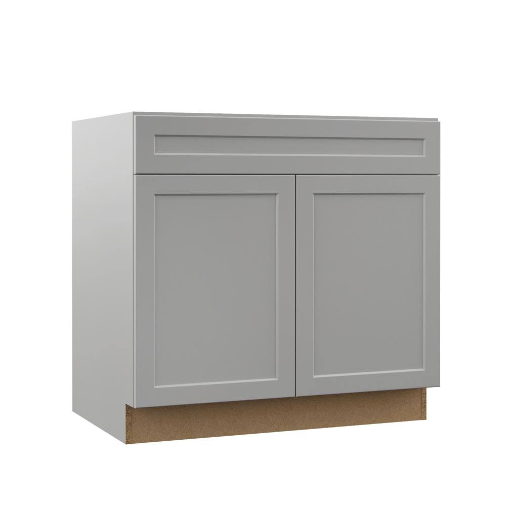 36x34.5x23.75 in. Heron Gray Sink Base Kitchen Cabinet L21856