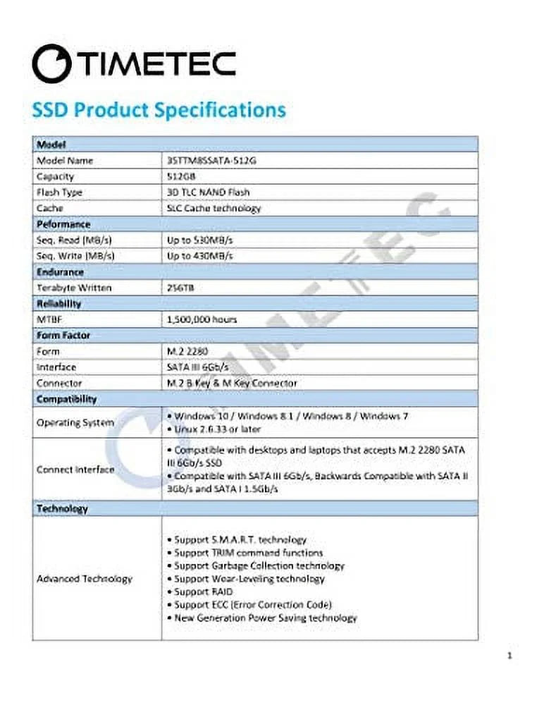 512GB SATA III M.2 2280 Internal Solid State Drive N2324
