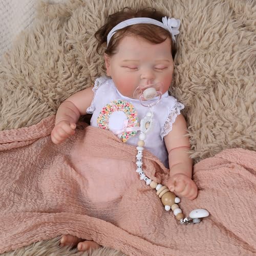 18 inch Sleeping Newborn Baby Girl Doll with Weighted Cloth Body T11483