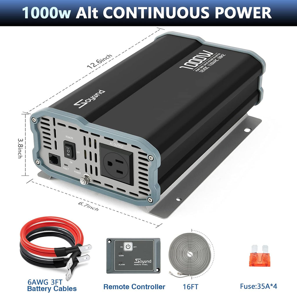 Pure Sine Wave 2000 Watt Power Inverter with Remote Controller X82530