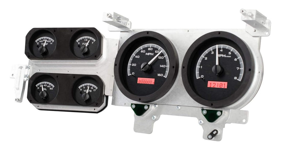 Black Alloy Analog Dash Gauges System I37508
