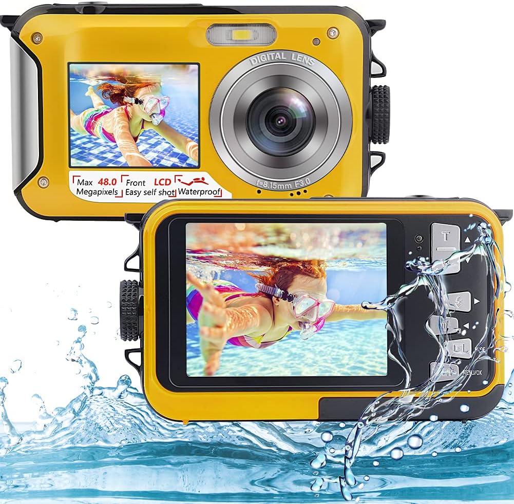 2.7K 48MP Waterproof Underwater Camera Dual Screen 16X Zoom K7178