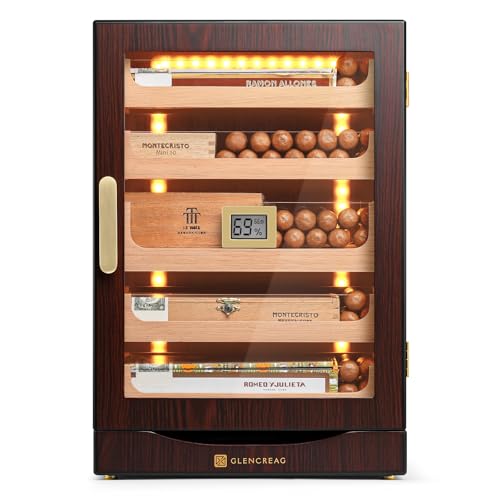 Cigar Humidor Cabinet with Automatic LED Light, Spanish Cedar Lining I834401