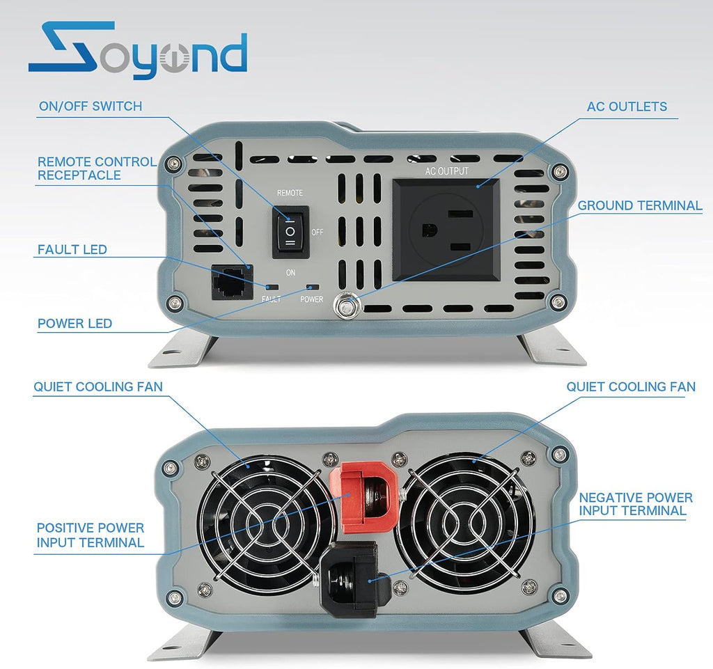 Pure Sine Wave 2000 Watt Power Inverter with Remote Controller X82530