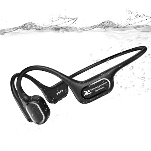 IP68 Waterproof Bone Conduction Swimming Headphones with MP3 Player (Black) F4622