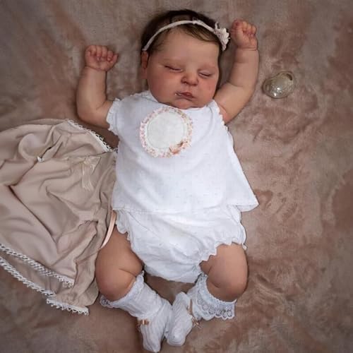 18 inch Sleeping Newborn Baby Girl Doll with Weighted Cloth Body T11483