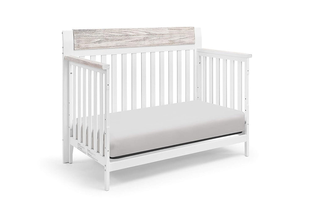 White and Wire Brushed Wood 4 in 1 Convertible Crib K549507