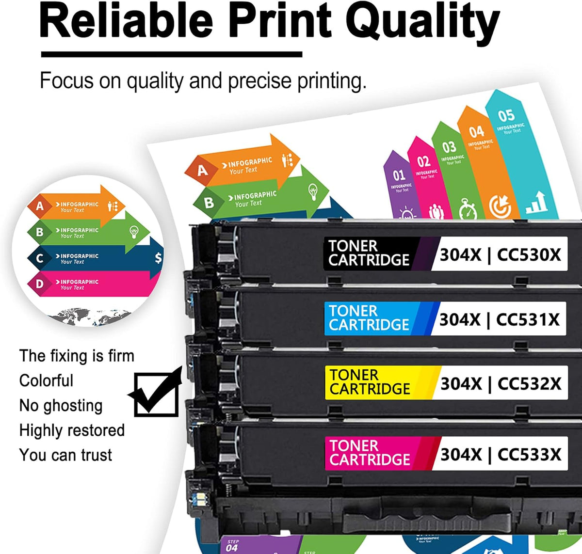 6 Pack Compatible Remanufactured Toner Cartridge Replacement L980715