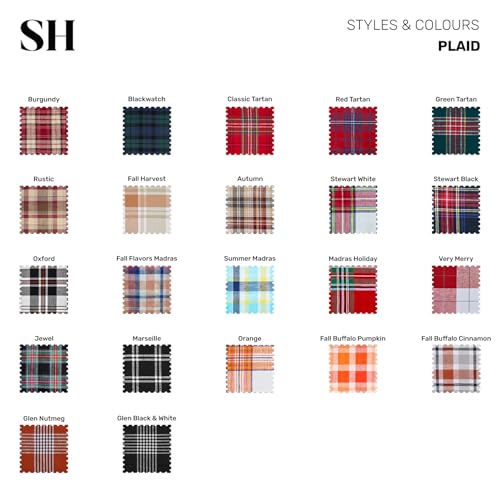 100% Pure Linen Green Tartan Plaid Table Runner 14 x 72 Inch P43105