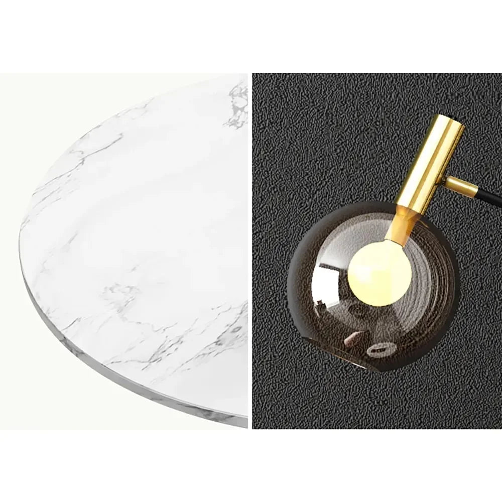 67" Tray Table Floor Lamp Dome Glass Shade 1-Light Gold F14263