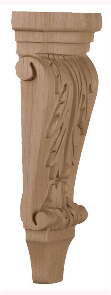 Small Acanthus Pilaster Corbel, Red Oak X915205