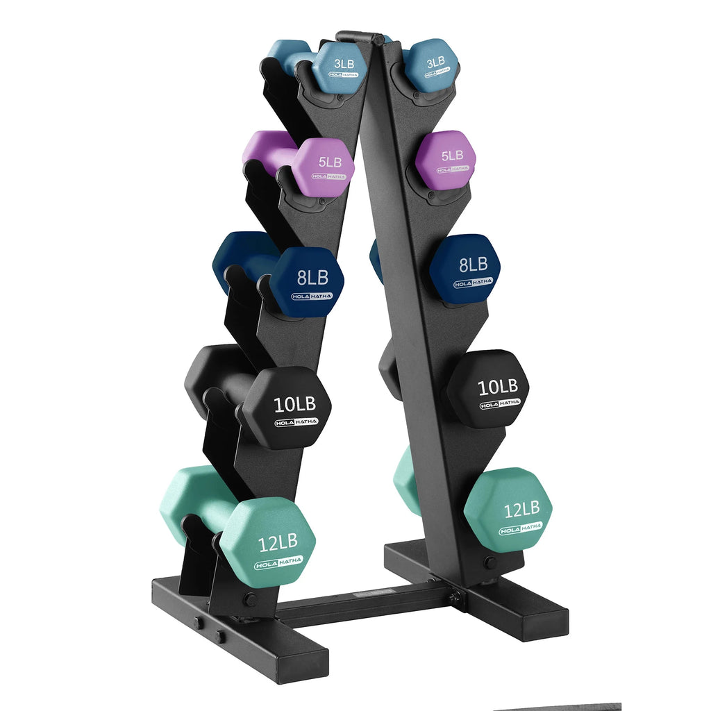 Neoprene Dumbbell Weight Set with Rack X384380