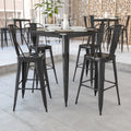Black Metal Indoor-Outdoor Bar Height Table X2380