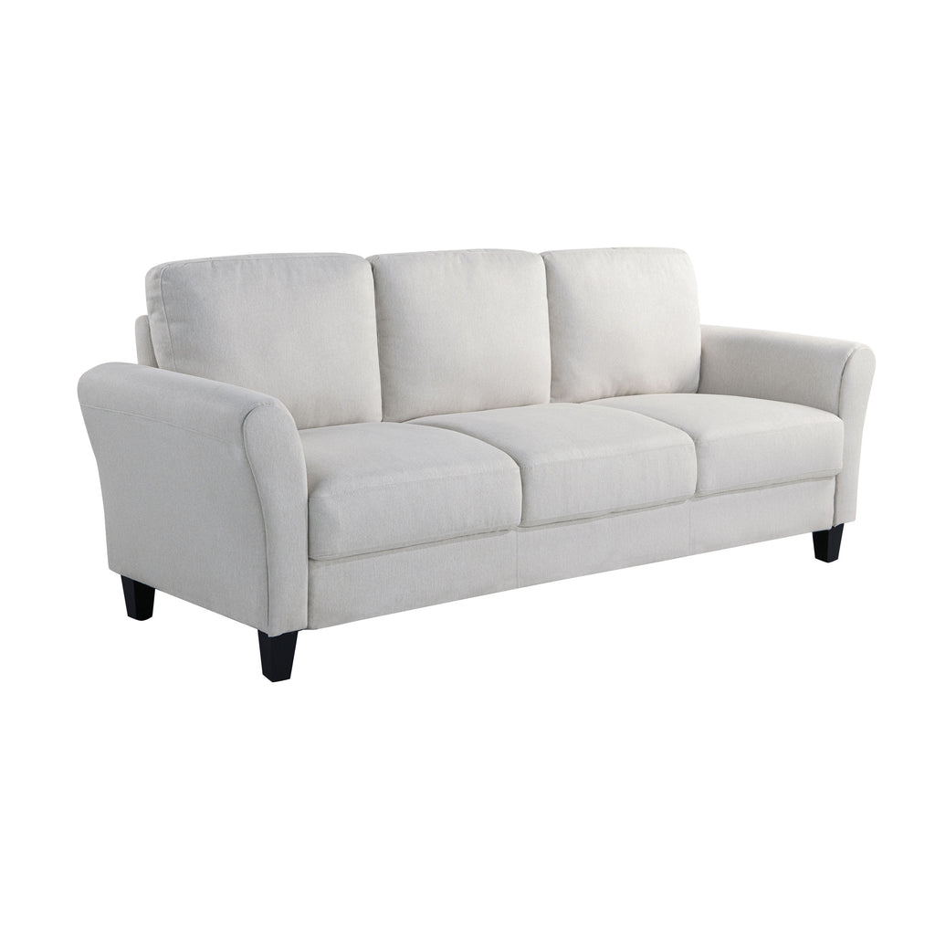 Oyster Fabric Sofa with Rolled Arms J55522