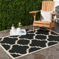 Black Beige Quatrefoil Indoor/Outdoor Area Rug P19163