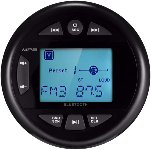 Round Waterproof Marine Radio with Bluetooth H1620