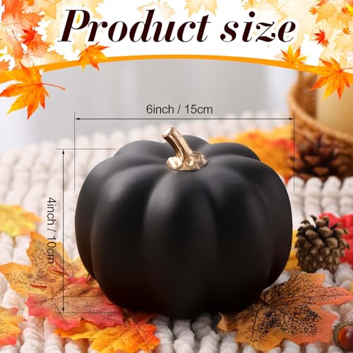 12 Pcs 6" Black Artificial Pumpkins J91447