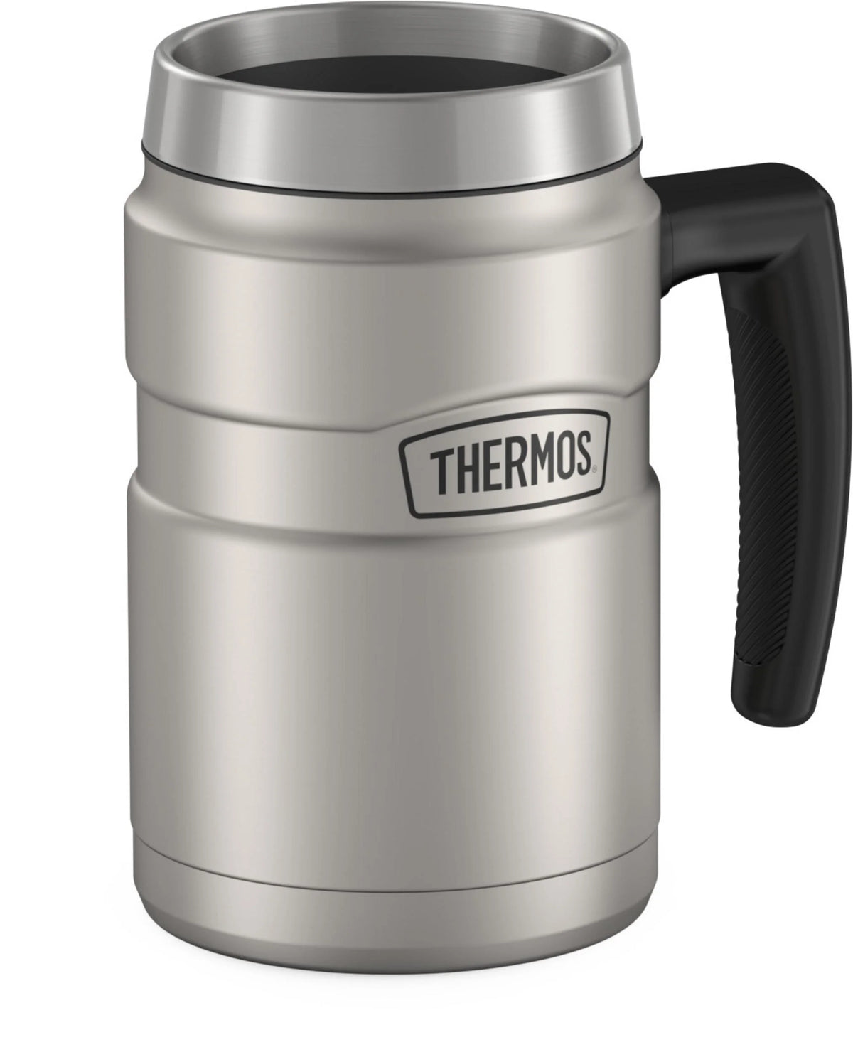 16 Oz Vacuum Insulated Desk Mug, Matte Stainless Steel S8781
