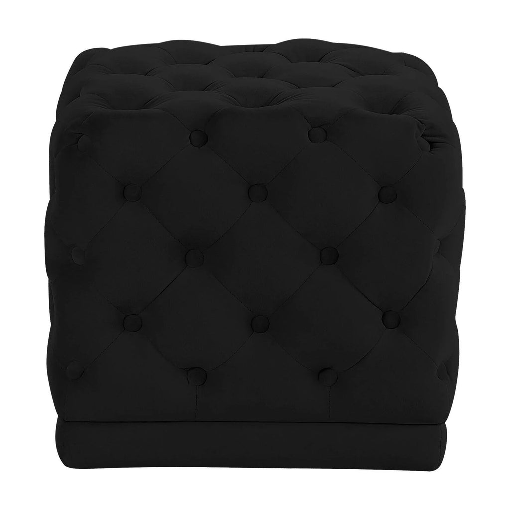 Cream Velvet Ottoman/Stool Z6345