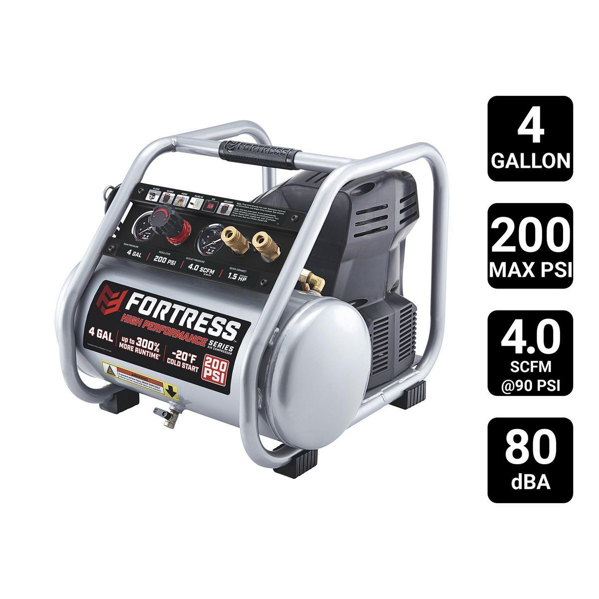 4 Gallon 200 PSI Oil-Free Air Compressor C52163