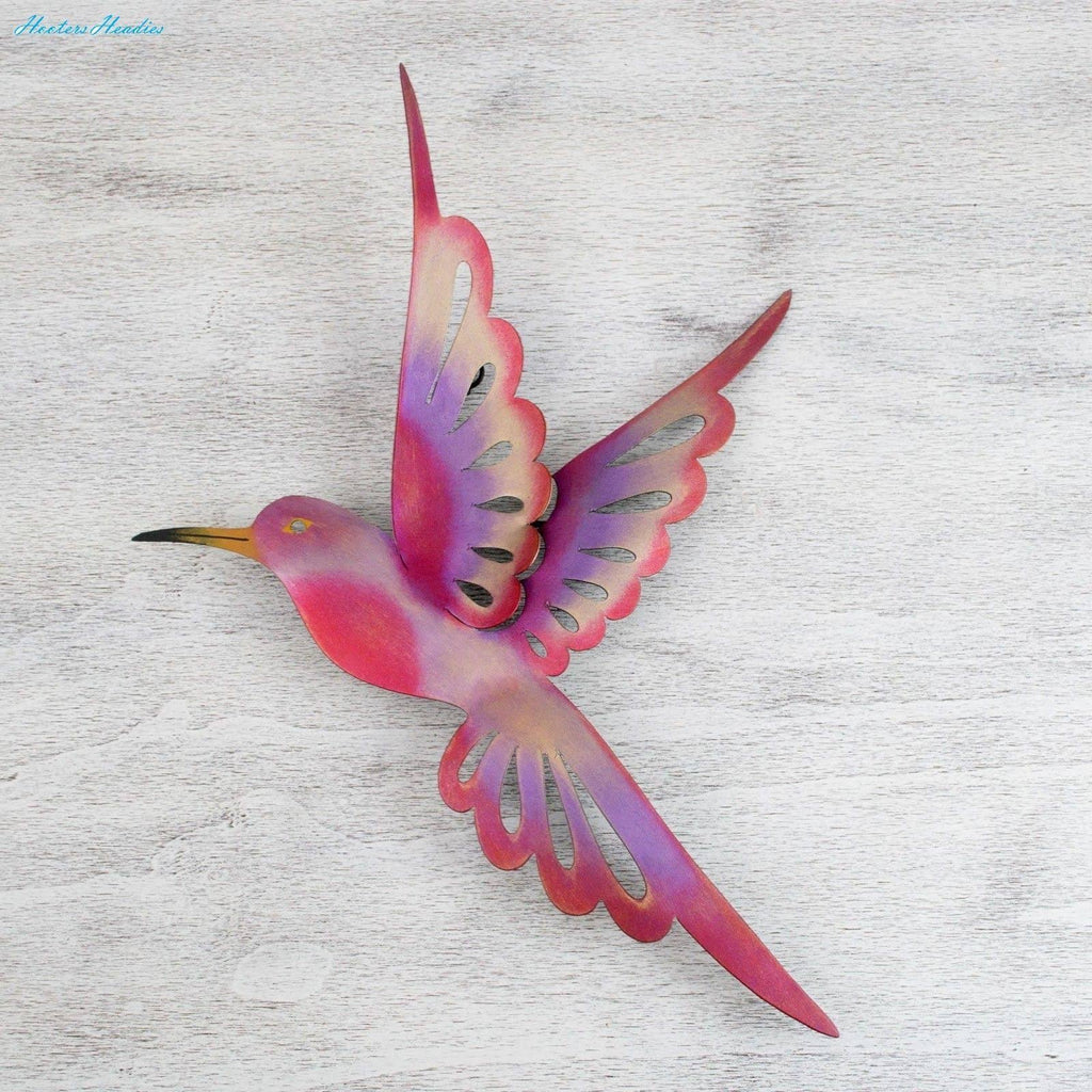 Purple Steel Bird Wall Decor S610