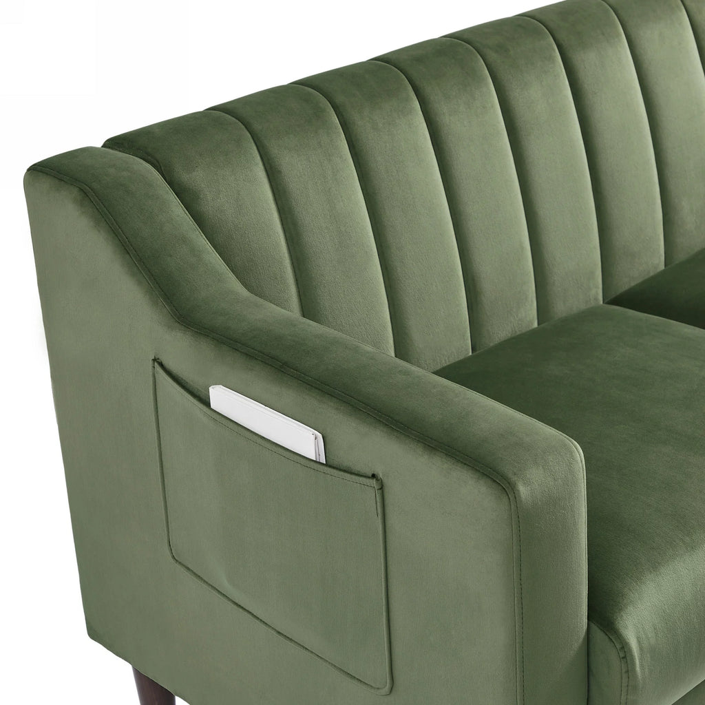 Green Velvet 3 Seats Sofa F169