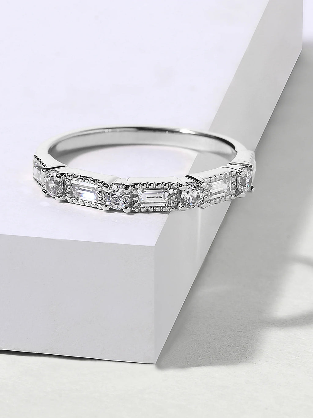 14K White Gold Diamond Women's Band P9259