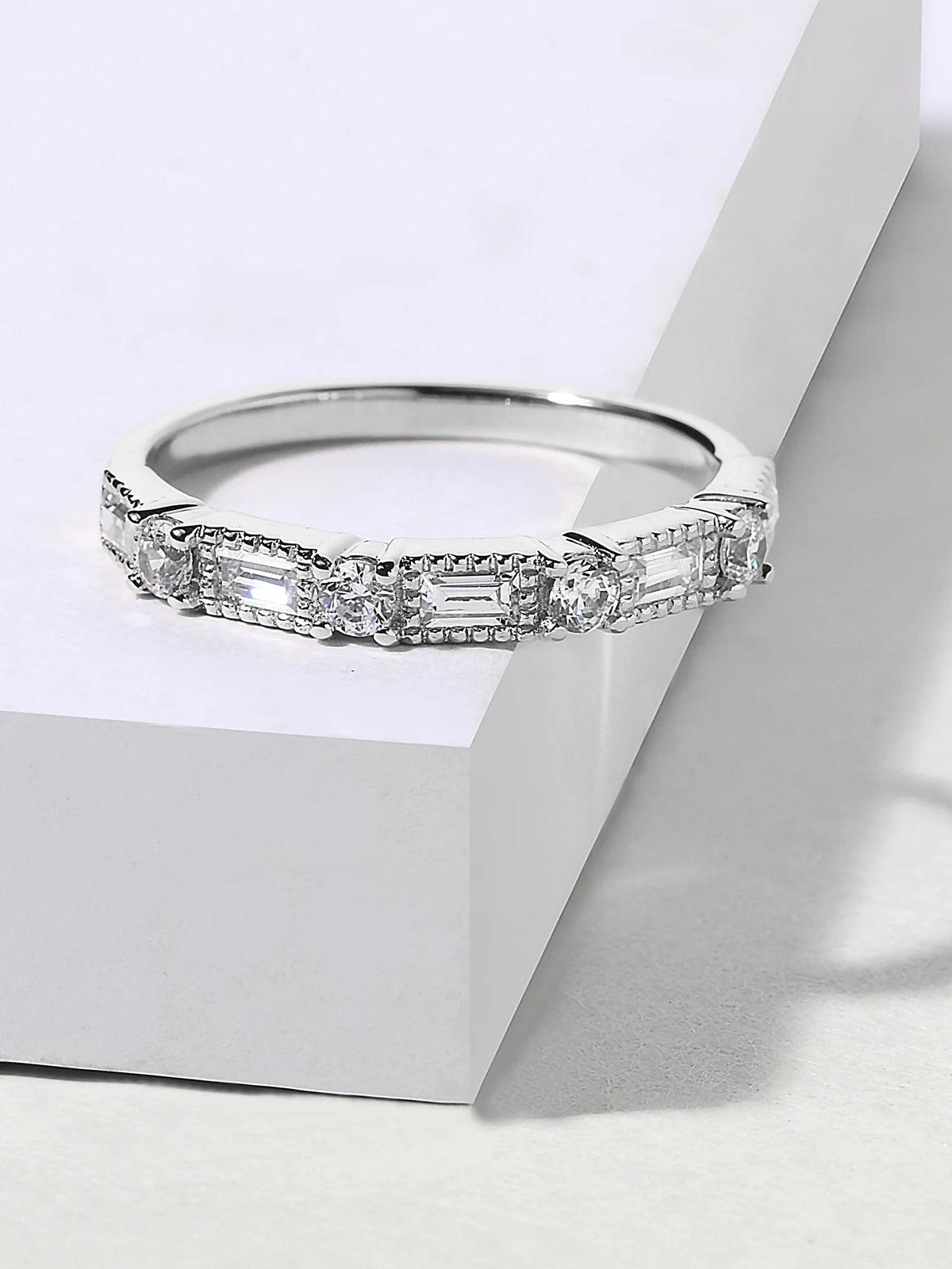 14K White Gold Diamond Women's Band P9259